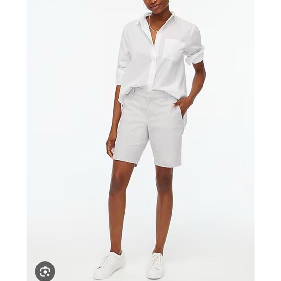 J crew NWT 9" Frankie bermuda chino short in white size 6 - Picture 1 of 10